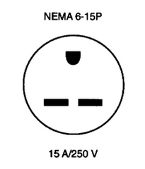 NEMA 6-15P Straight Blade Adapter Plug for UVFastlane 2000 Cart